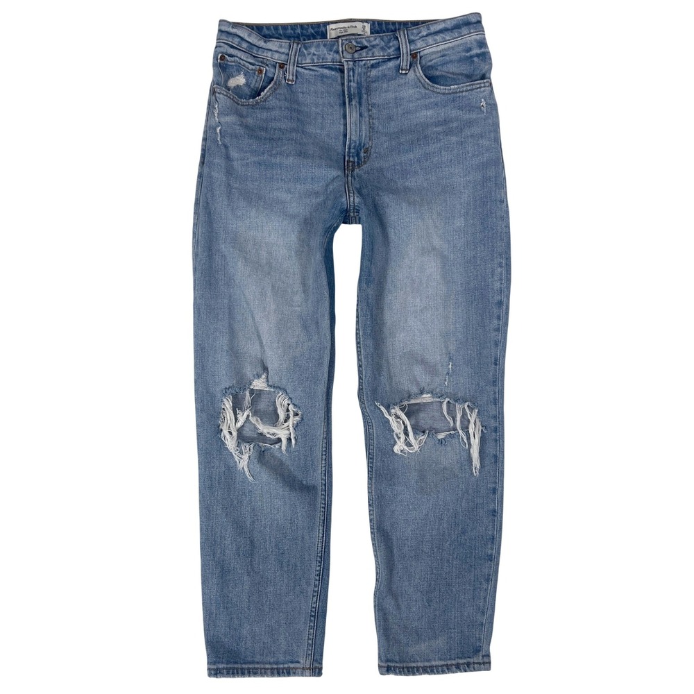 Abercrombie Curve Love Mom Jeans 29 8 High Rise A&F Distress Momcore 90s Retro